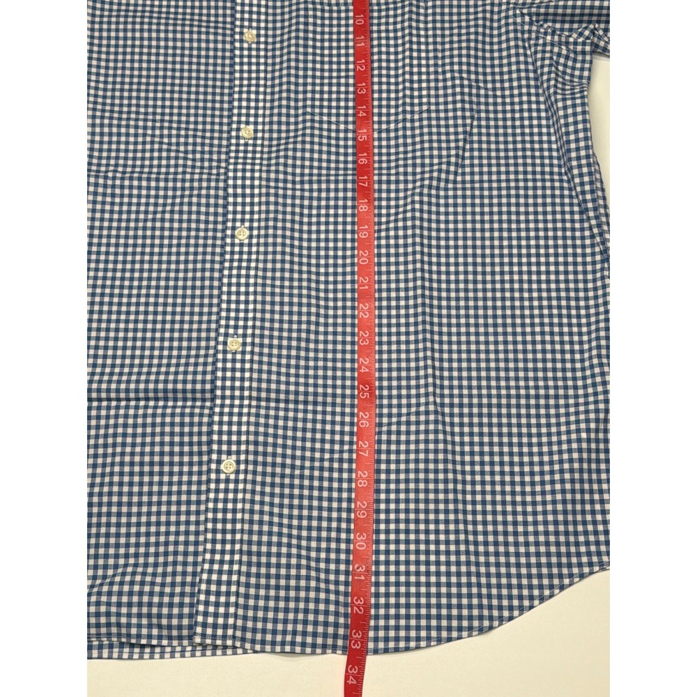 LL Bean Mens Traditional Fit Gingham Button Down Shirt‎ Blue White XL REG - Picture 6 of 10